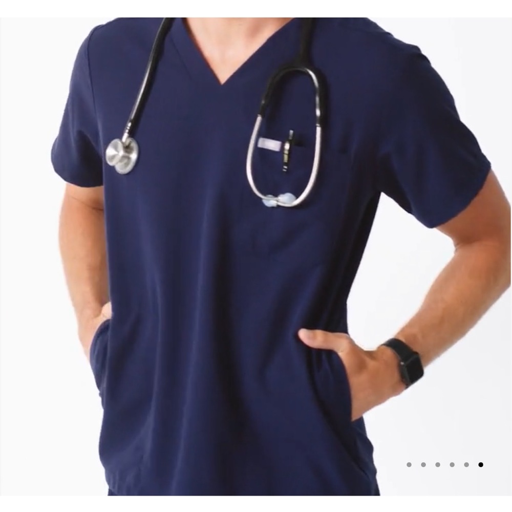 Chisec navy mens figs scrub shirt